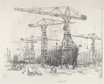 Eski Tersane, 1916. by Joseph Pennell