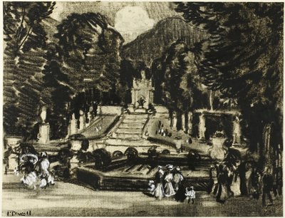 Park, La Granja by Joseph Pennell