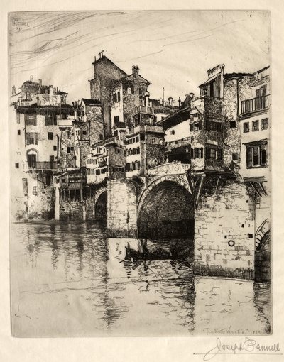 Ponte Vecchio, 1883. by Joseph Pennell