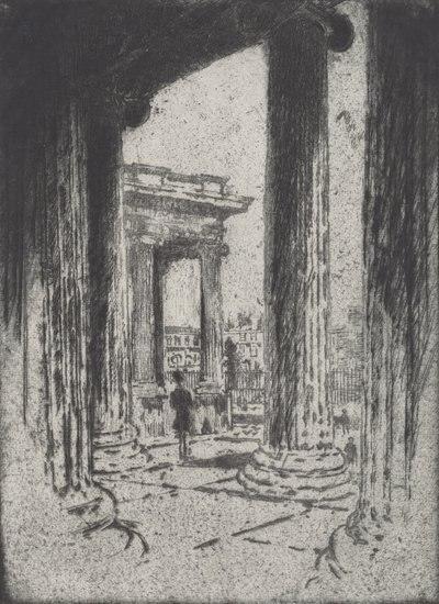 Portico, British Museum, 1905. by Joseph Pennell