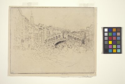 Rialto, Venedik (aşındırma ve kuru nokta) by Joseph Pennell