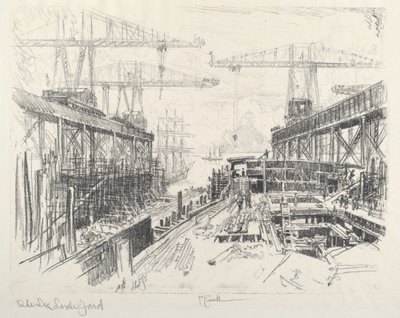 Deniz Lordunun Avlusu, c. 1912. by Joseph Pennell