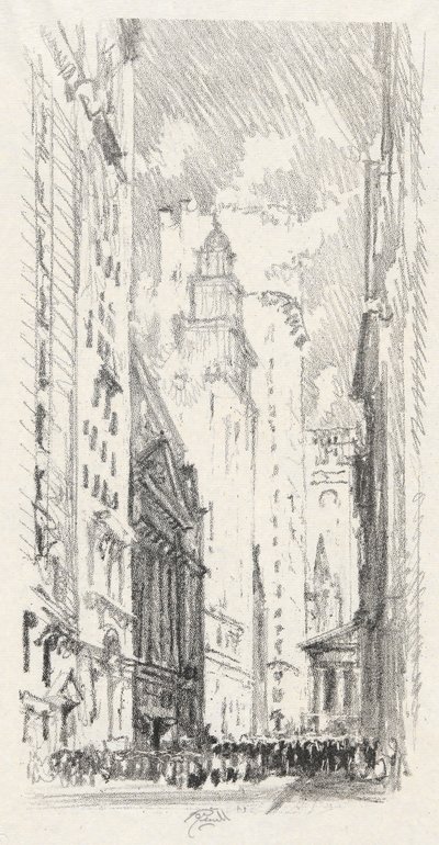 The Stock Exchange, Iconophile Club Koleksiyonunda 4. Sırada by Joseph Pennell