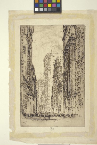 Borsa, New York (gravür) by Joseph Pennell