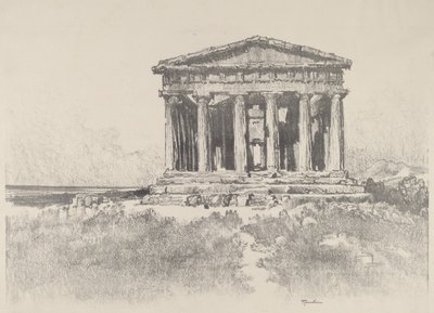 Denizdeki Tapınak, Concord Tapınağı, Girgenti by Joseph Pennell