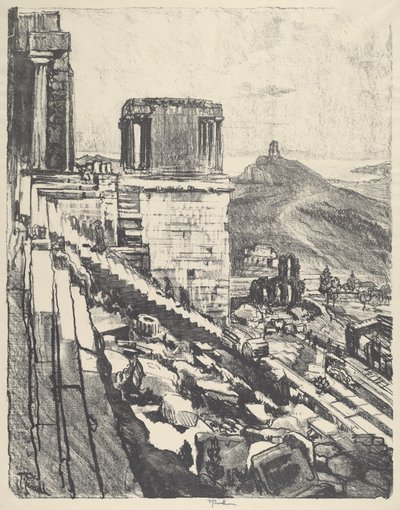 Nike Tapınağı, Atina, 1913. by Joseph Pennell