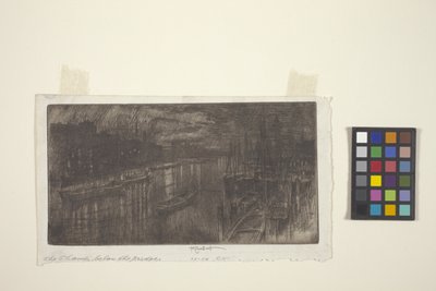 Köprünün Altındaki Thames (gravür) by Joseph Pennell