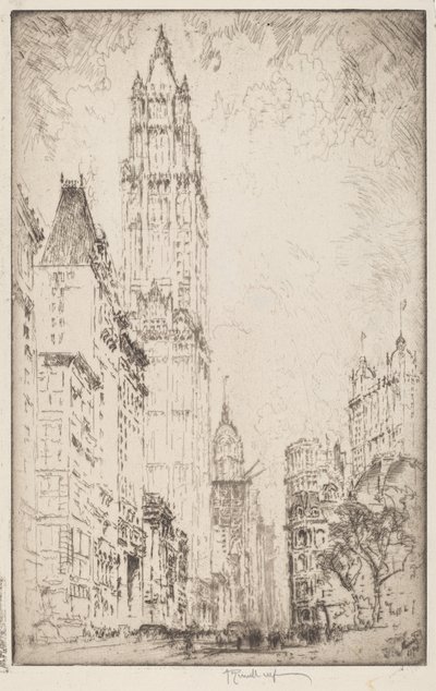 Woolworth Binası by Joseph Pennell