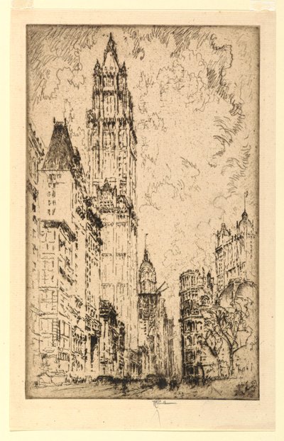 Woolworth Binası by Joseph Pennell