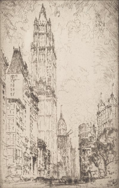 Woolworth Binası, 1915. by Joseph Pennell