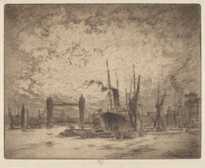 Kule Köprüsü, Akşam by Joseph Pennell