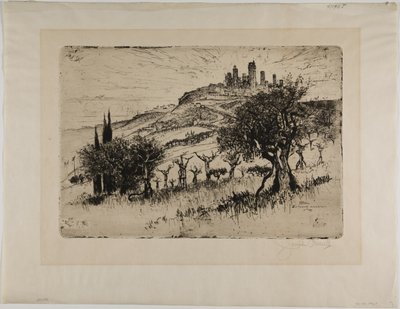 Surların Dışında San Gimignano Kuleleri by Joseph Pennell