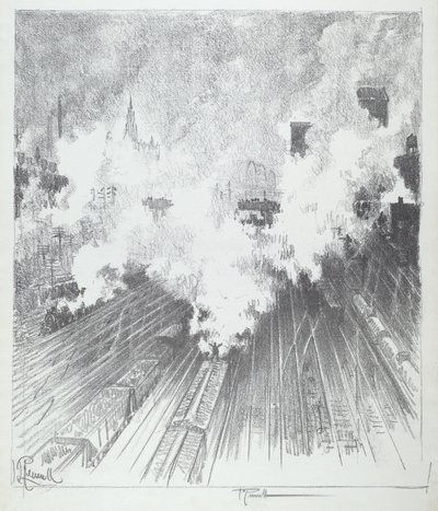 Tren Yard, St. Louis by Joseph Pennell