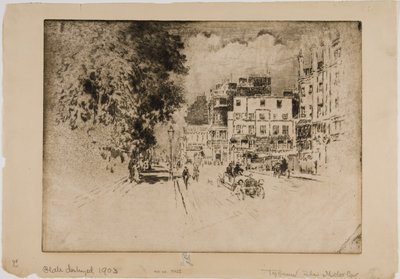 Tyburn, Motorlu Araba by Joseph Pennell