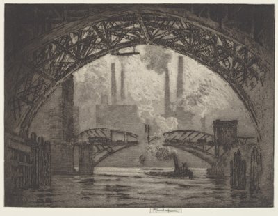 Köprülerin Altında, Chicago by Joseph Pennell