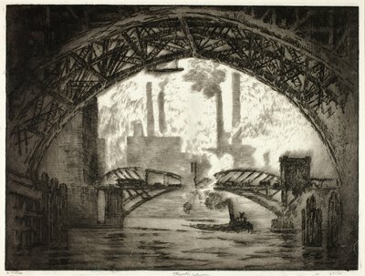 Köprülerin Altında, Chicago by Joseph Pennell