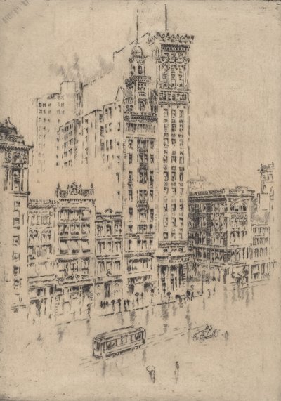 Union Meydanı, Yağmurlu Gün, 1904. by Joseph Pennell