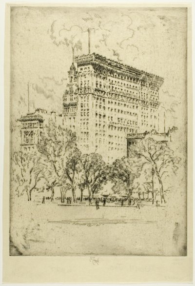 Union Meydanı ve Metropolis Bankası by Joseph Pennell