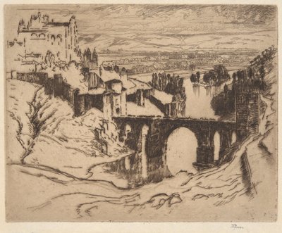 İsimsiz [Aziz Martin Köprüsü, Toledo] by Joseph Pennell