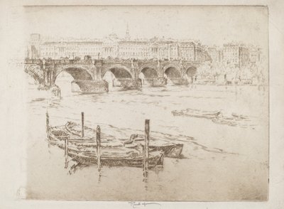 Waterloo Köprüsü ve Somerset Evi by Joseph Pennell