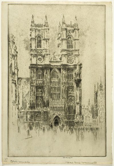 Batı Cephesi, Westminster Manastırı by Joseph Pennell
