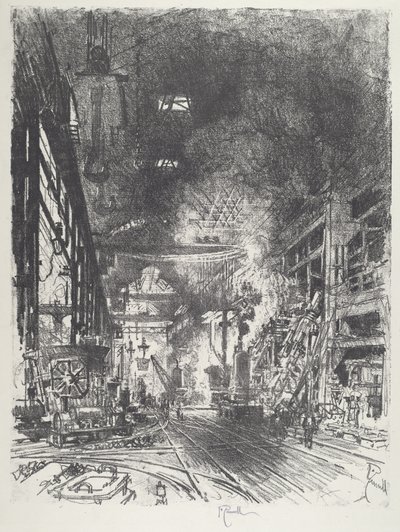 Fırınlarda, 1916. by Joseph Pennell