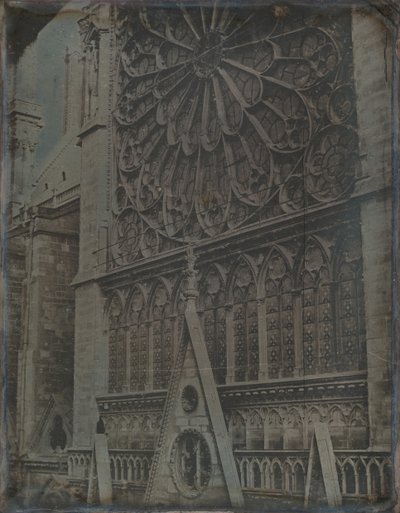 Gül Penceresi, Notre-Dame Katedrali, Paris, 1841. by Joseph Philibert Girault De Prangey