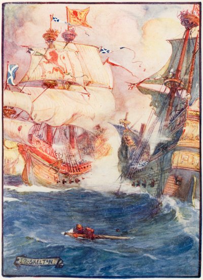 İskoç ve İngilizler arasında deniz savaşı by Joseph Ratcliffe Skelton
