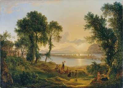 Campi Flegrei üzerinden Procida ve Ischia adalarına doğru gün batımı by Joseph Rebell