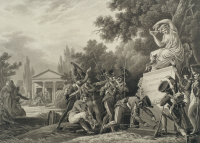 Soldiers Paying Homage to Isabelle Czartoryski (1746-1835) (brush und ink on paper) by Joseph Richter