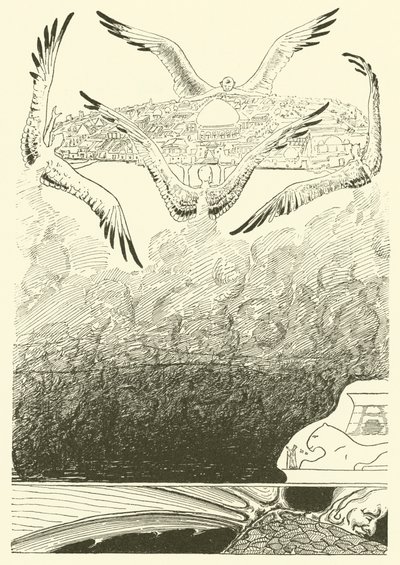 Dört Martı Kanatlı Cinler (gravür) by Joseph Rudyard (after) Kipling