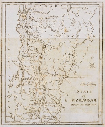 Vermont Eyaleti Haritası by Joseph Scott