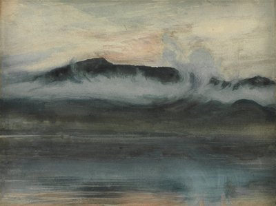 Coniston ve Yaşlı Adam (Suluboya) by Joseph Severn