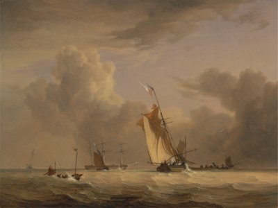 Güçlü Bir Esintide Balıkçı Şamlak ve Diğer Gemiler by Joseph Stannard
