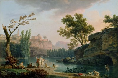 Yaz akşamları, İtalyan manzarası. by Joseph Vernet