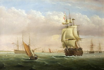 Nakliyeli Liman Girişi (tuval üzerine yağlı boya) by Joseph Walter