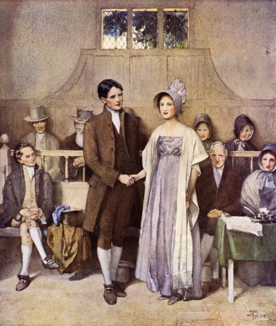Bir Quaker Düğünü, Aşk ve Sadakat (renkli taş) by Joseph Walter West