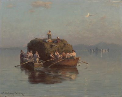 Chiemsee'de saman teknesi by Joseph Wopfner