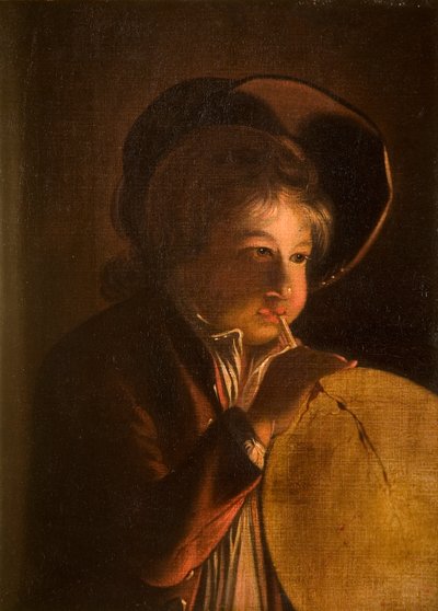 Mum ışığında mesane üfleyen çocuk by Joseph Wright of Derby