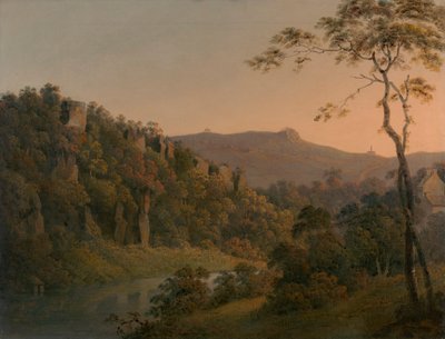 Matlock Dale, Black Rock Escarpment'a bakıyor by Joseph Wright of Derby
