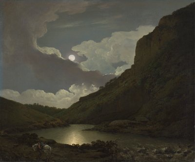 Moonlight tarafından Matlock Tor by Joseph Wright of Derby