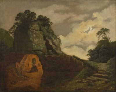 Ay Işığında Virgil'in Mezarı, Silius Italicus ile by Joseph Wright of Derby