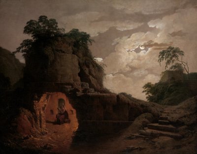 Ay Işığında Virgils Mezarı, Silius Italicus Declaiming ile, 1779. by Joseph Wright of Derby