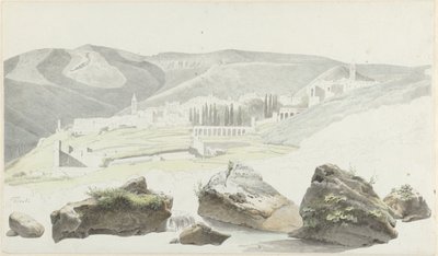 Tivoli'de manzara ve şehir manzarası by Josephus Augustus Knip