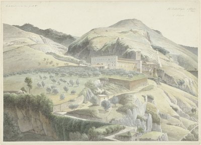 Subiaco Manastırı ile Manzara by Josephus Augustus Knip