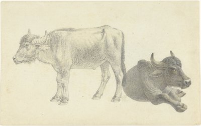 Yalan ve ayakta inek by Josephus Augustus Knip