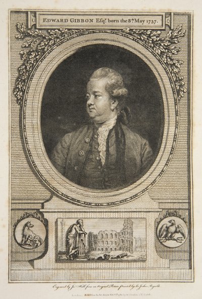 Edward Gibbon, Av., pub. 1730 (gravür) by Joshua (after) Reynolds
