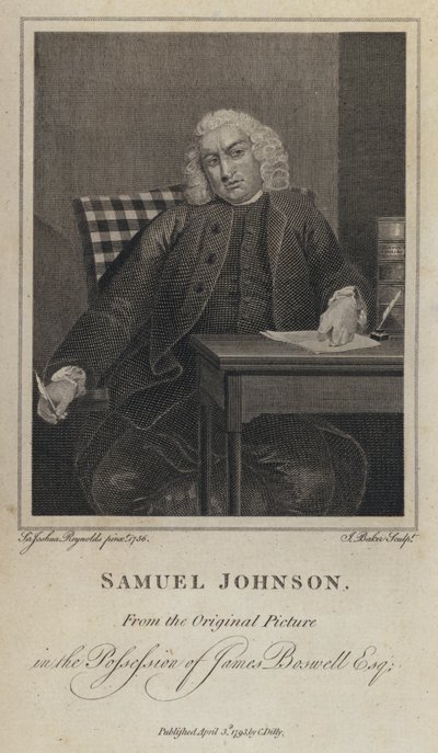 Samuel Johnson, İngiliz yazar ve sözlük yazarı (gravür) by Joshua (after) Reynolds