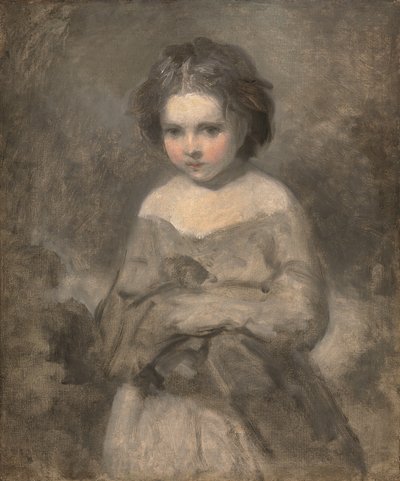 Genç bir kızın çalışması, yarım boy - bitmemiş (tuval üzerine yağlı boya) by Joshua (studio of) Reynolds
