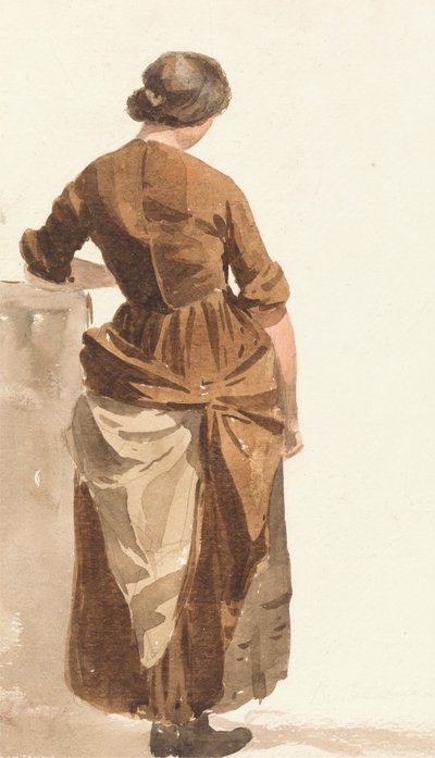 Kahverengi Elbiseli Kız by Joshua Cristall